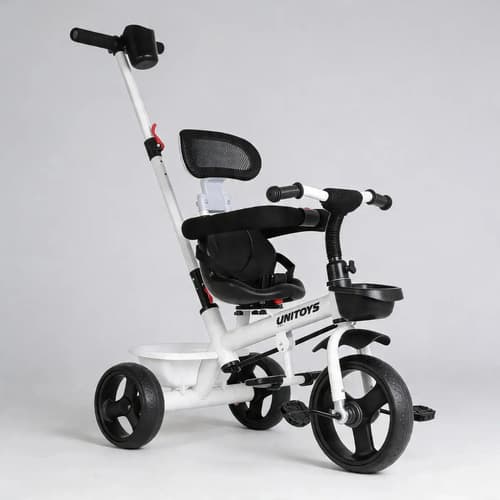 Triciclo Infantil Unitoys Confort Branco Com Capota Branco